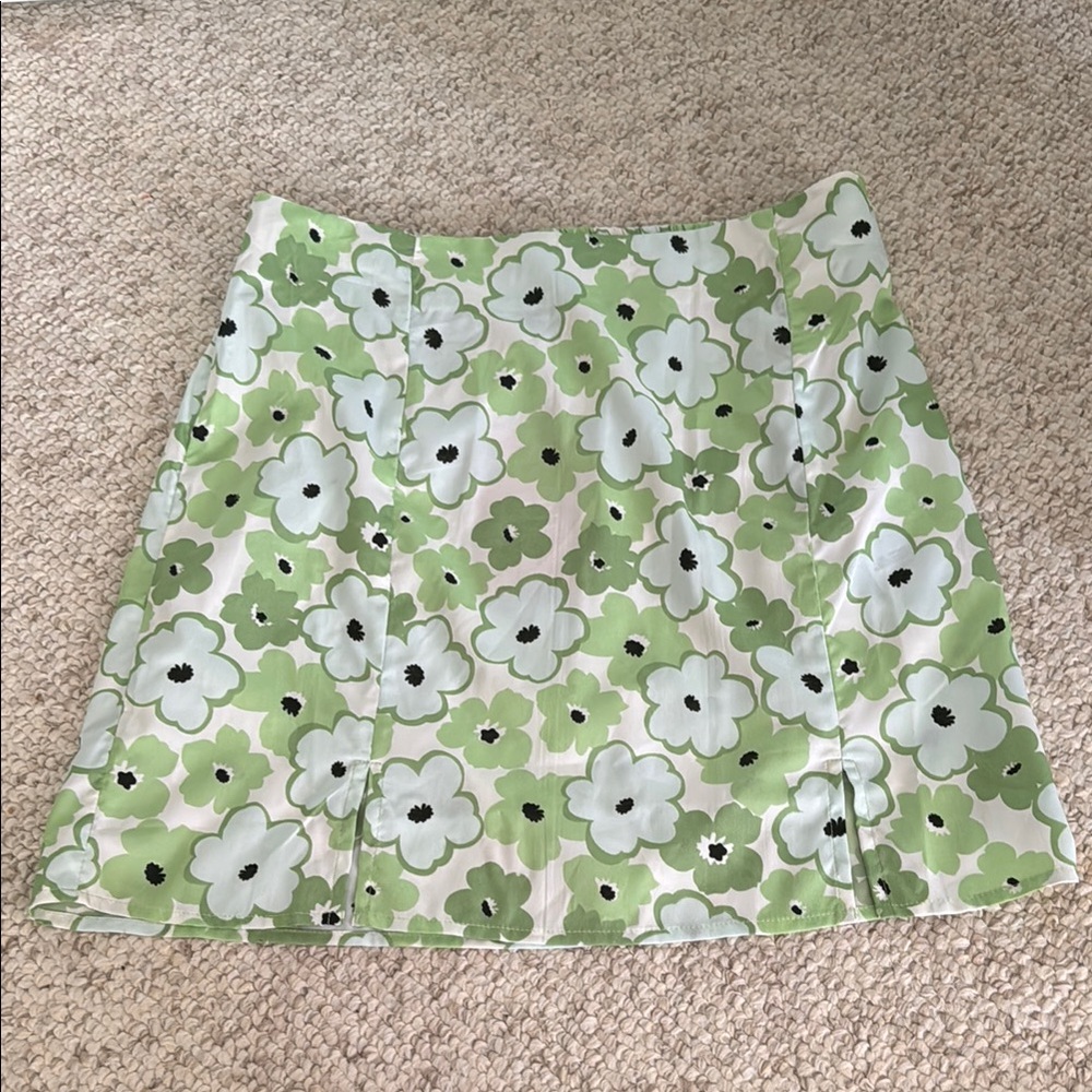 Vero Moda Green floral A-Line skirt